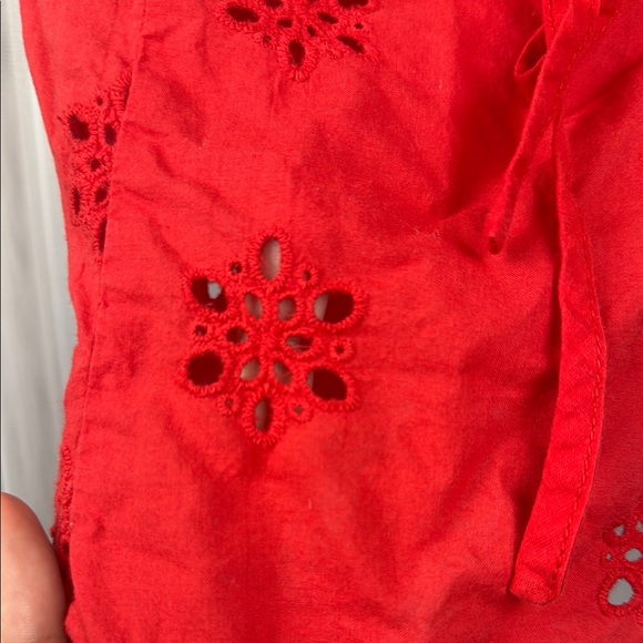 Princess Polly Red Eyelet Lace-Up Corset Cropped Strappy Tank Top Women’s Size 4 - Picture 7 of 10